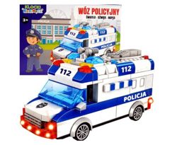 KLOCKI WÓZ POLICYJNY POLICJA Z NAPĘDEM ŚW/DŹW 68 E